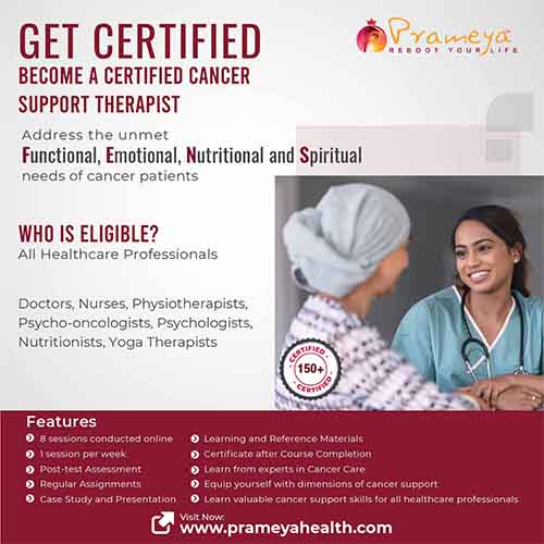 Cancer support certificate Program by the Prameya Health,Bangalore
